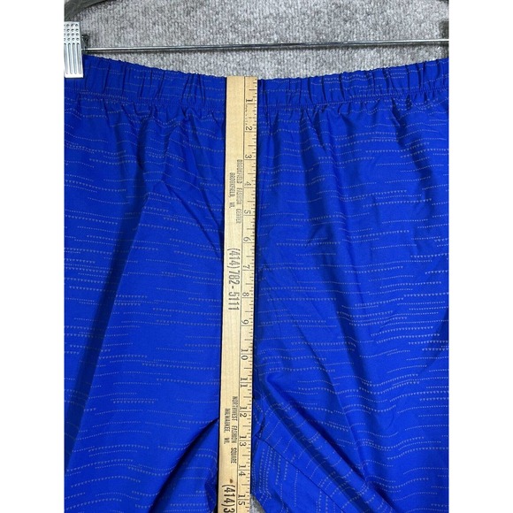 Asics Lite Show 7 Inch Running Shorts Mens XXL Blue Reflective Print Zip Pocket - Picture 13 of 14